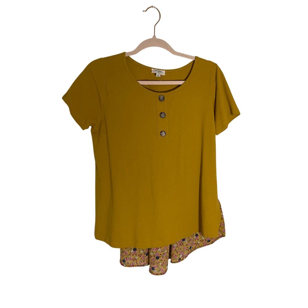 Umgee Yellow Patchwork Quilted Patterned Small Bl… - image 1